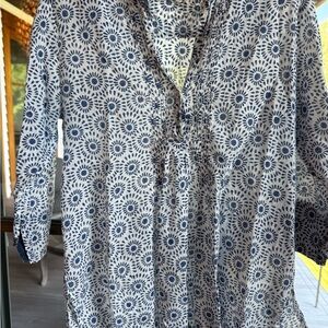 Roberta Roller Rabbit Navy and White Sunburst Top